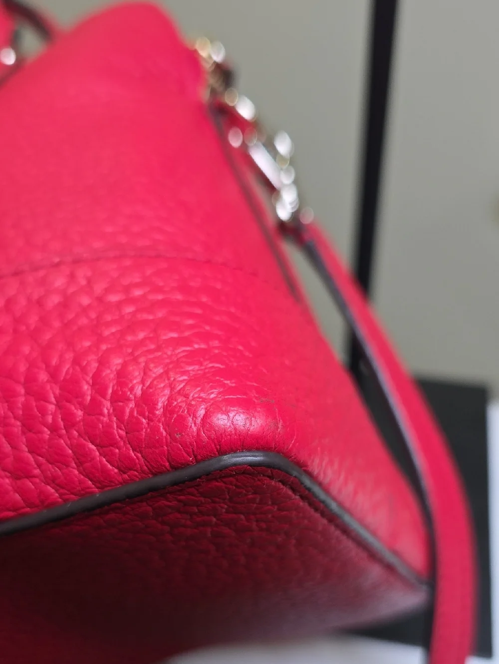 KATE SPADE SMALL RACHELLE Hot Chili Red Leather Bag BAY STREET EUC - Picture 12 of 16